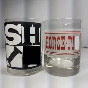 Vintage 70s Risqué Humor Bar Glasses Set Rare Adult Novelty Pair Of Glasses